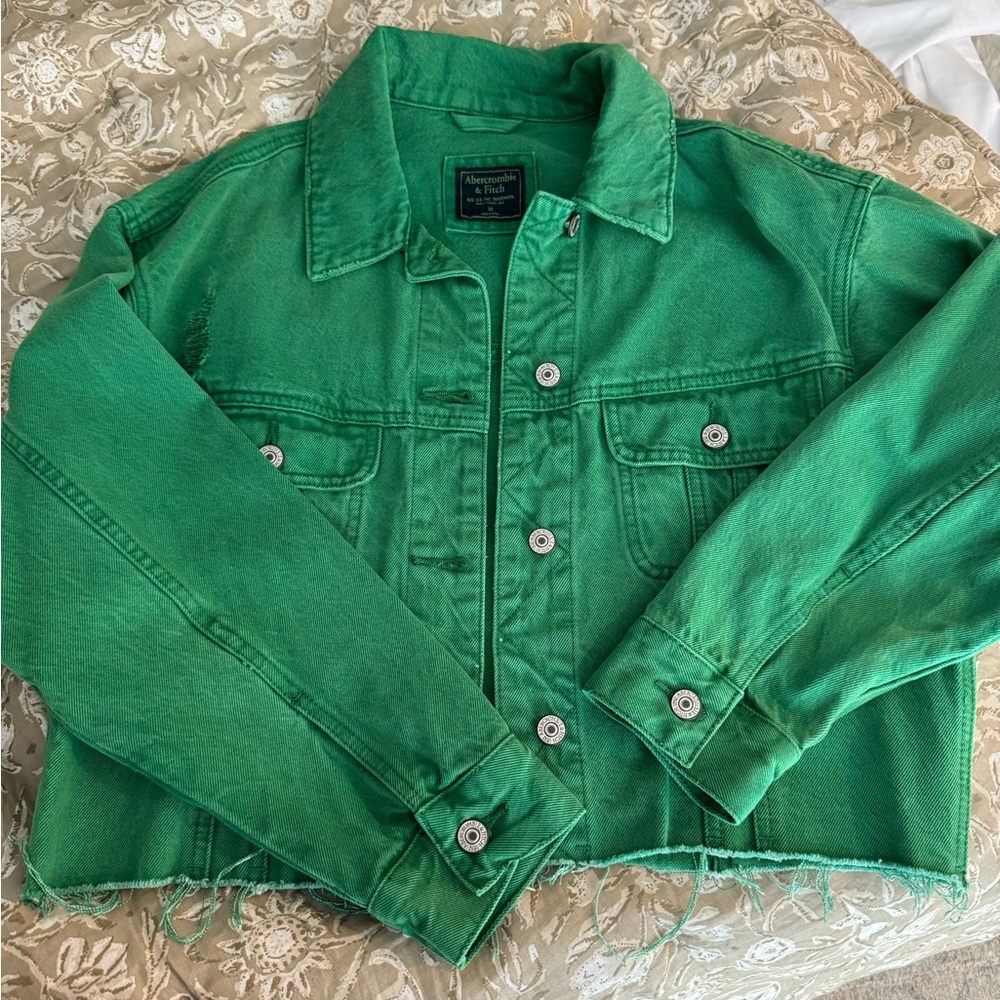 Abercrombie Green Denim Jacket